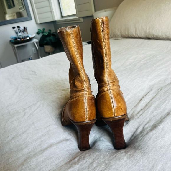 Steve Madden Kinko heeled square toe lugg sole boots side zip Vintage 90s EUC RA - Picture 5 of 9